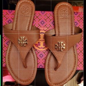Tory Burch Royal Tan Jolie Flat Thong Sandal